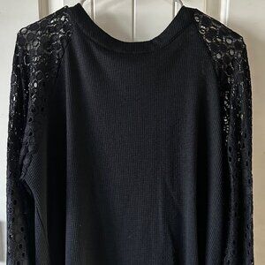 Women's Waffle/Lace Top